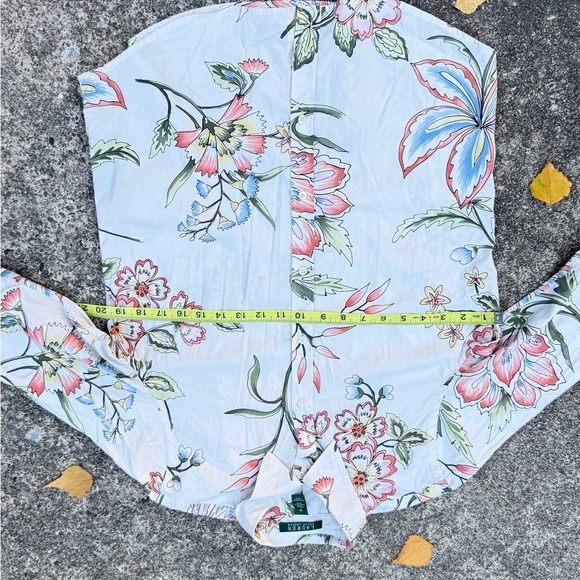 Gorgeous Ralph Lauren Floral cream Casual Shirt size M - Picture 6 of 12